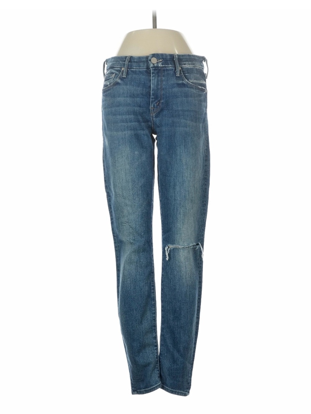 MOTHER Women’s Blue Distressed Straight-Leg Jeans size 27 EUC #215243450